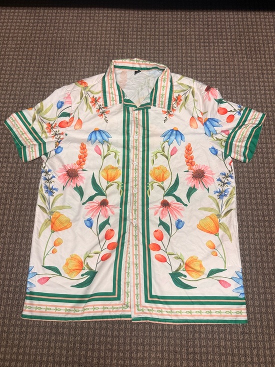 Manfinity Other - Manfinity Floral Botanical Camp Shirt Retro Resort Statement Button Front